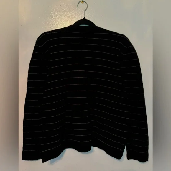 Armani Collezioni Men’s Black and White Striped Sweater - Picture 4 of 6